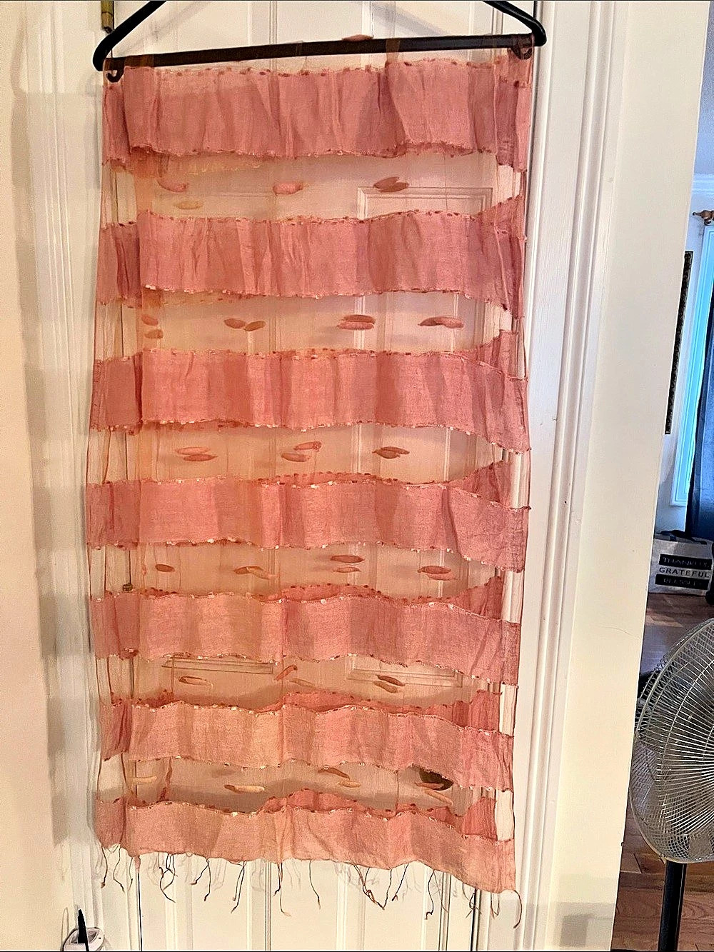 Floral Sheer Scarf in Pink & Multicolor